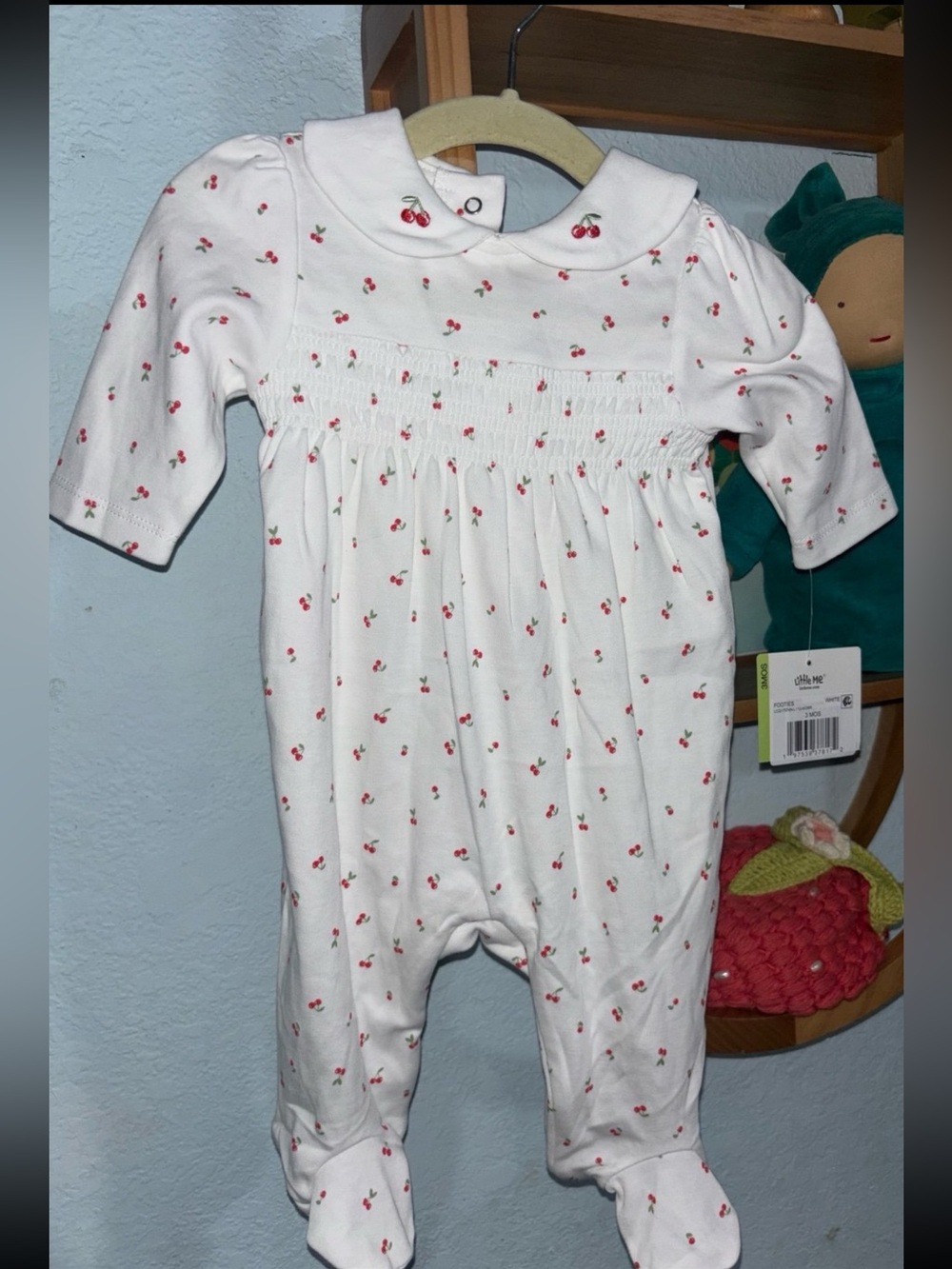 NWT Little Me Cherry Footies